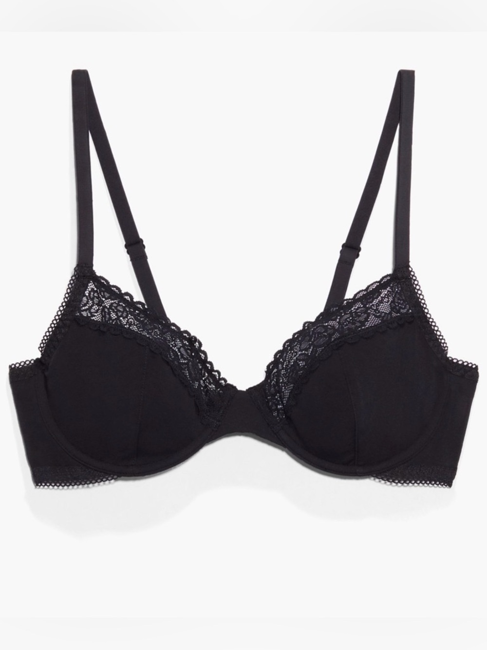 Savage X Fenty COTTON ESSENTIALS LACE-TRIM UNLINED BRA